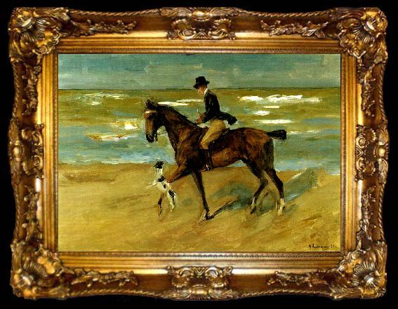 framed  Max Liebermann ryttare vid havsstranden, ta009-2